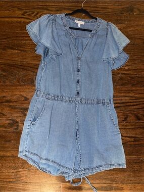 Michael Stars Light Denim Button-Front Romper